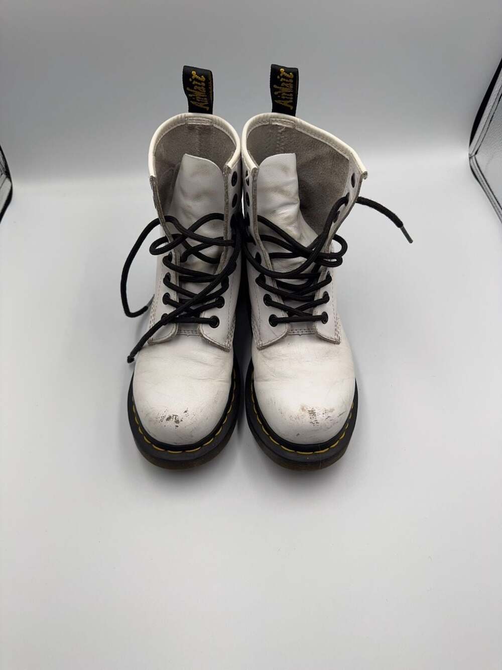 Dr. Martens 1460 White Smooth Leather Boots Size 5 US